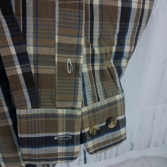 Schmidt Work Wear Button Down Brown Plaid Shirt L - Picture 6 of 6